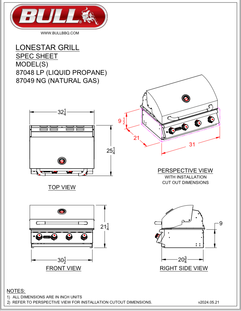 Lonestar – Stainless Steel 30” Gas Grill Head SKU: 87048 (LP) / 87049 (NG) - Image 4