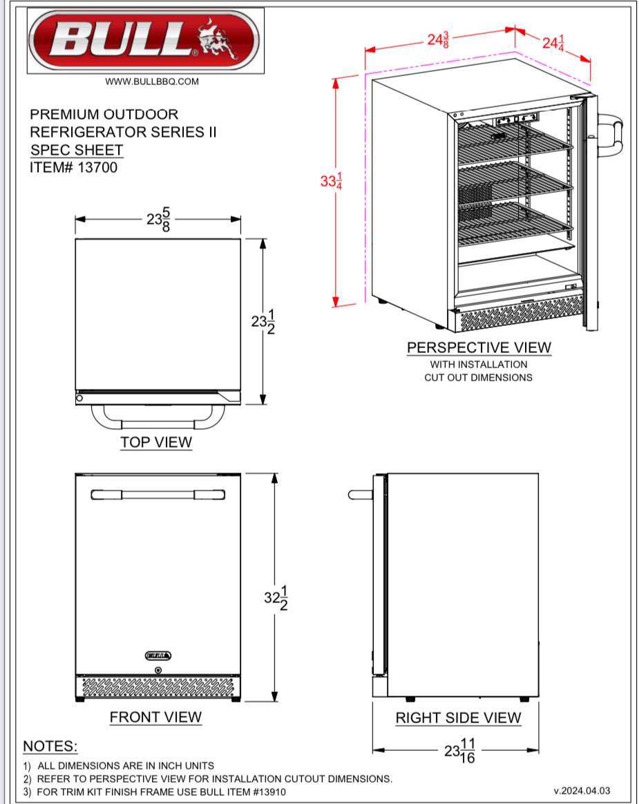Premium Outdoor Rated 4.9 cu. ft. Stainless Steel Fridge Series II SKU: 13700 - Image 4